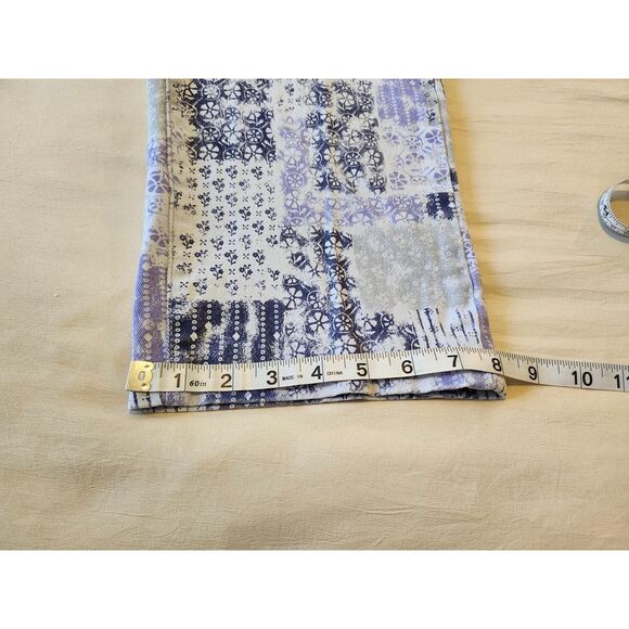 Kenzie Patchwork Print Jeans size 10 Purple Boho Cottage Straight Leg High Rise - Picture 8 of 9
